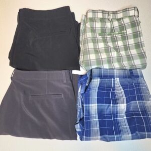 4 Pair-Ben Hogan Performance Men's Polyester Chino Shorts Bundle